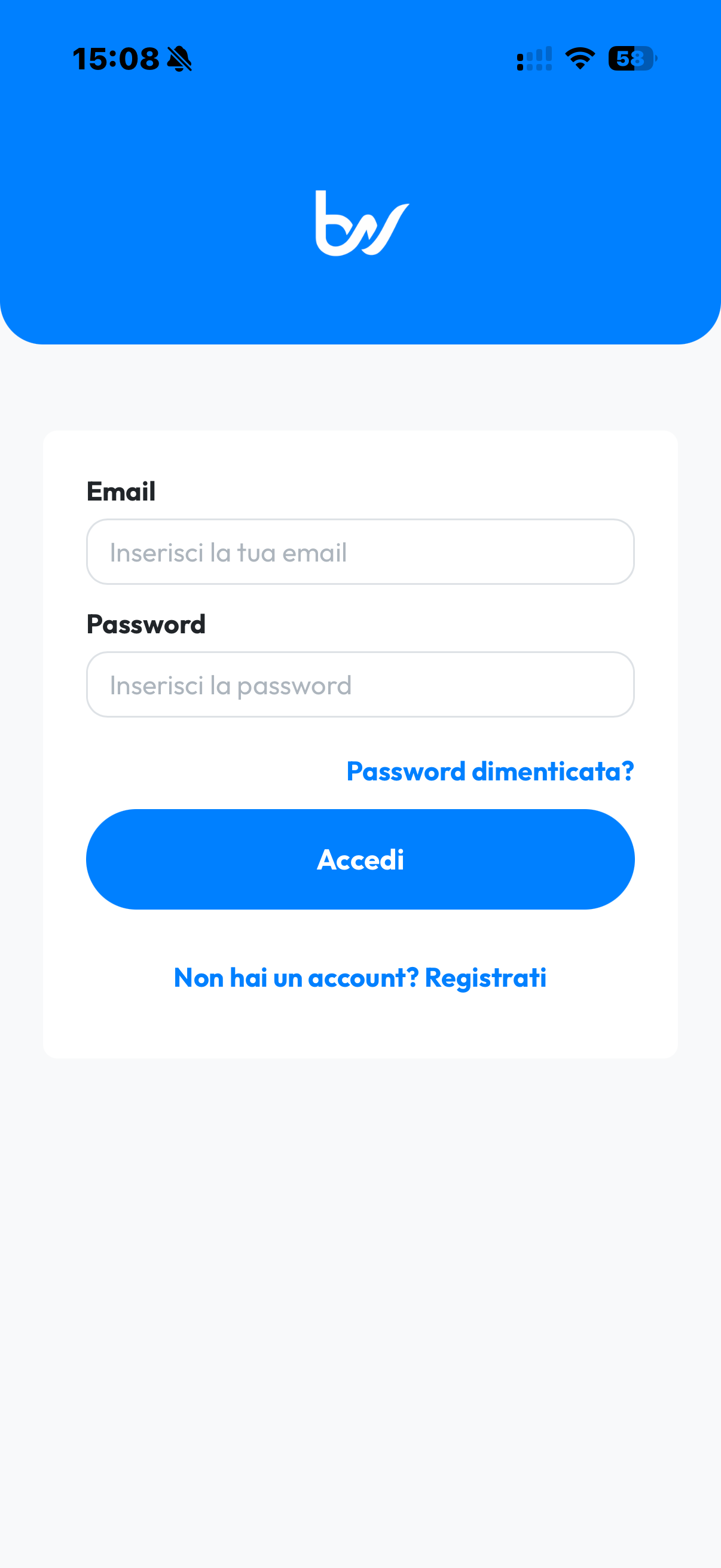 BluWell — schermata gestionale per fisioterapisti e professionisti sanitari